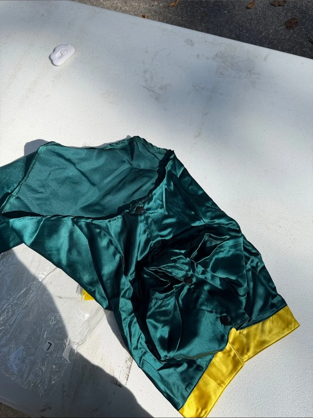 Green and Yellow Dog Graduation Costume with Cap no glasses new unused